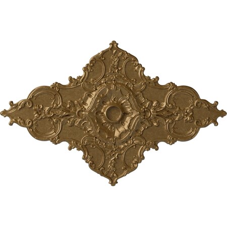 Ekena Millwork Melchor Diamond Ceiling Medallion (Canopies up to 4"), 67 1/4"W x 43 3/8"H x 4"ID x 2"P, Pale Gold CM70X43MLPAS